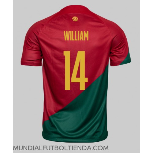 Camiseta Portugal William Carvalho #14 Primera Equipación Replica Mundial 2022 mangas cortas